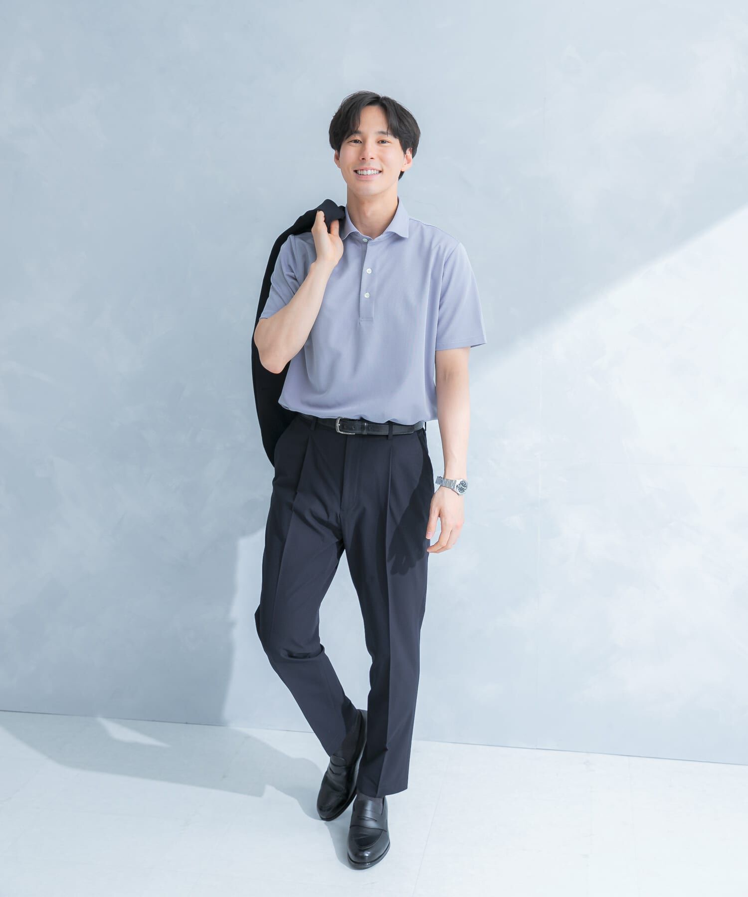URBAN RESEARCH DOORS「LIFE STYLE TAILOR　トリコットセミワイド半袖プルオーバー刺し子」|シャツ・ブラウス|