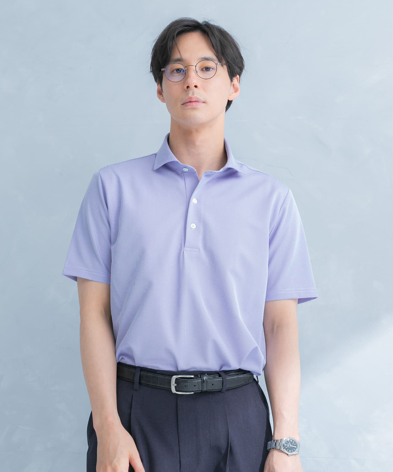 URBAN RESEARCH DOORS「LIFE STYLE TAILOR　トリコットセミワイド半袖プルオーバー刺し子」|シャツ・ブラウス|