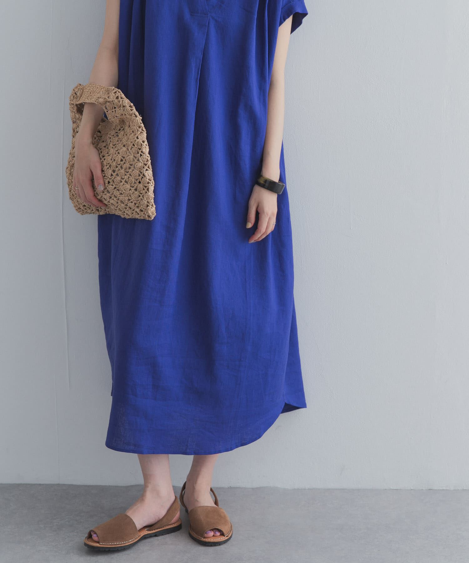 URBAN RESEARCH DOORS「リネンレーヨンスキッパーフレンチワンピース」|ワンピース|