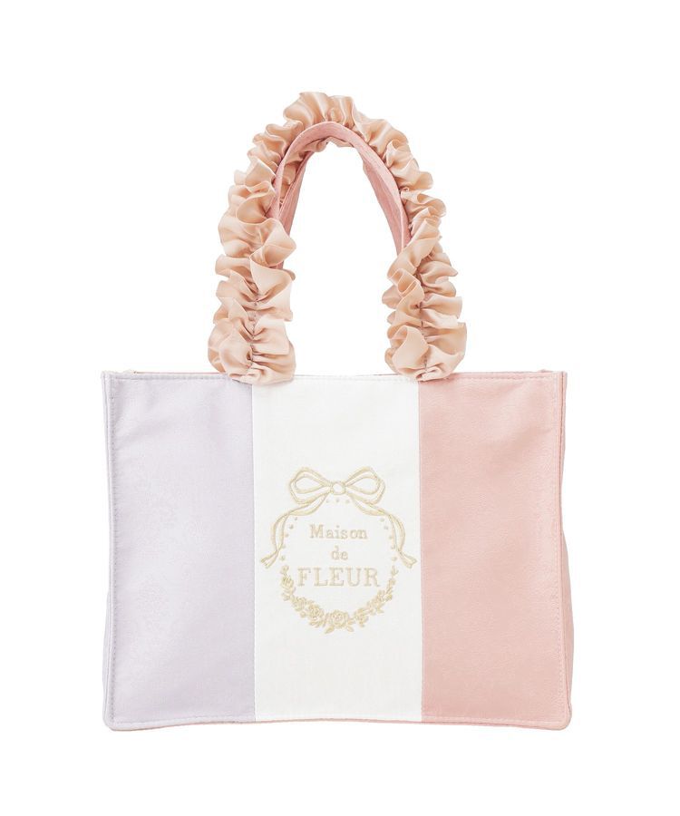 Maison de FLEUR「トリコロールフリルハンドルトートバッグ」|トートバッグ|