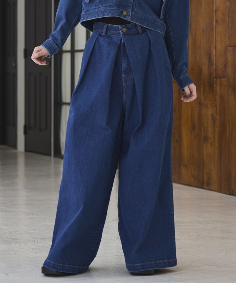 GARAGE OF GOOD CLOTHING「【lelill&times;GOGC】ワイドタックデニムパンツ」|デニム|