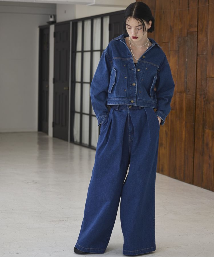 GARAGE OF GOOD CLOTHING「【lelill&times;GOGC】ワイドタックデニムパンツ」|デニム|