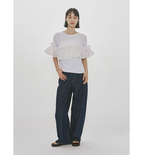 MIDIUMISOLID「MIDIUMISOLID for Ladies バレルレッグワイドデニム」|デニム|