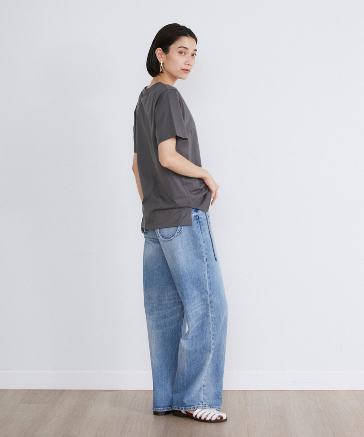INED「《大きいサイズ》ベーシック半袖Tシャツ」|Tシャツ・カットソー|