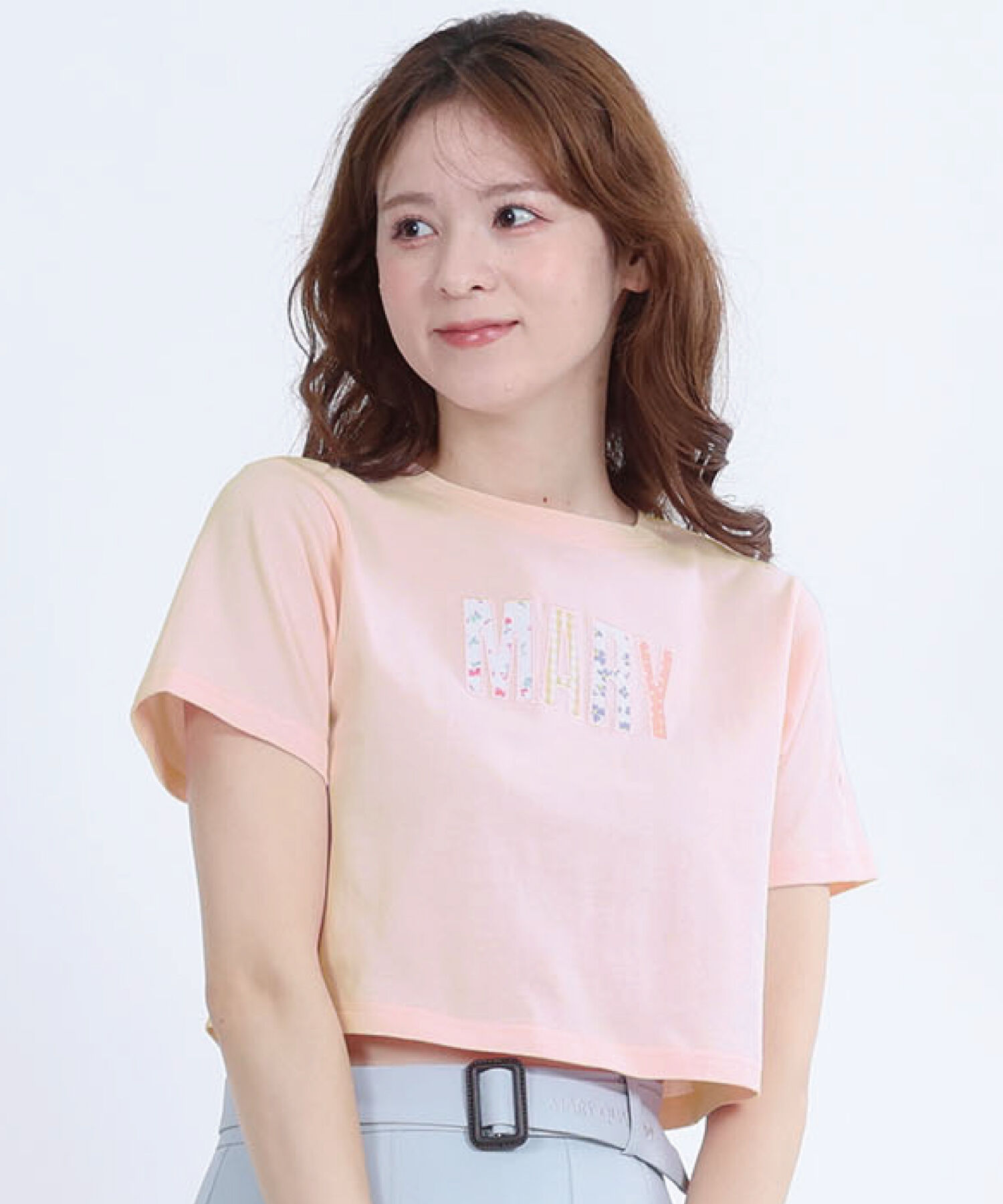 MARY QUANT「MARYアップリケロゴ Tシャツ」|Tシャツ・カットソー|ピンク