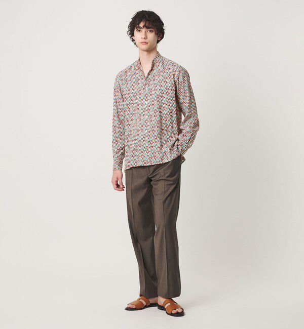 UNITED ARROWS「ジオメトリック プリント バンドカラーシャツ」|シャツ・ブラウス|