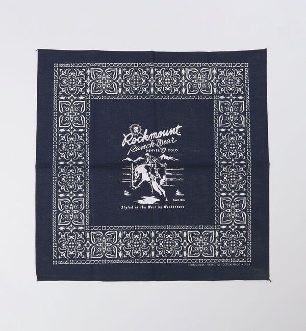 SHIPS「ROCKMOUNT: USA BANDANAS」|ハンカチ|ネイビー