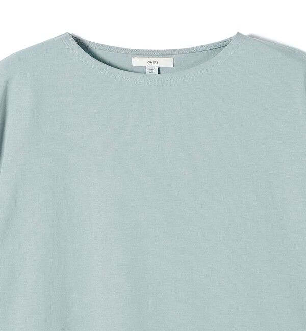 SHIPS for women「〈手洗い可能〉シアー コンビ 袖 タック デザイン プルオーバー」|Tシャツ・カットソー|