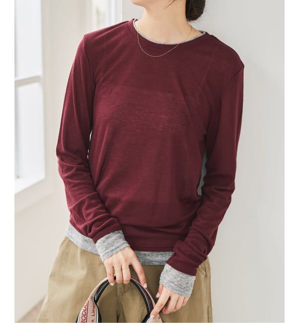 Spick and Span「《新色有り / 追加予約》シアーリブレイヤードプルオーバー」|Tシャツ・カットソー|