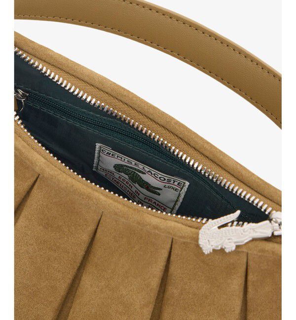LACOSTE「ラングレンシーズナル スモールスエードプリーツバッグ」|ハンドバッグ|