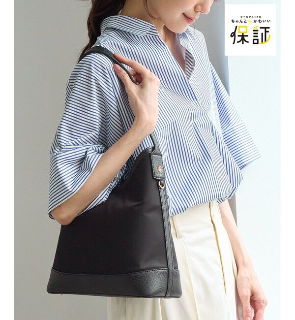ROPE PICNIC PASSAGE「【ちゃんと+かわいい保証】me fit BAG コンビフィットワンショルダーミドルバッグ/軽量・撥水」|ショルダー・メッセンジャー|ブラック(01)
