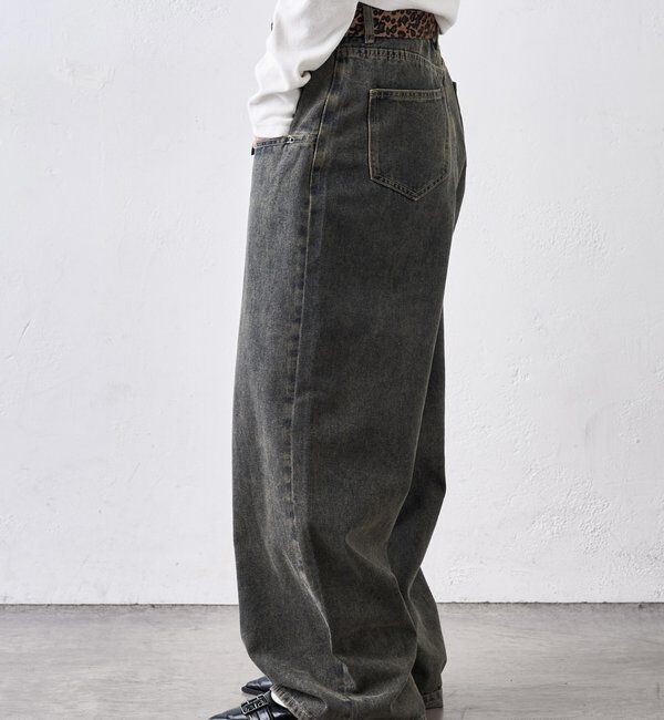  「《UNISEX / サイズ展開あり》スラッシュポケットブラストワイドデニム」|デニム|