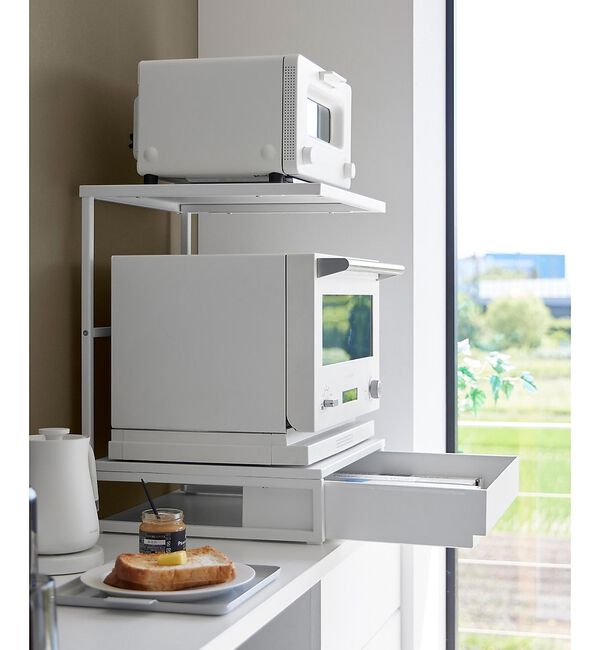 collex「【tower】引き出し付きキッチン家電下ラック 2段 キッチン収納 省スペース」|食器・キッチングッズ|