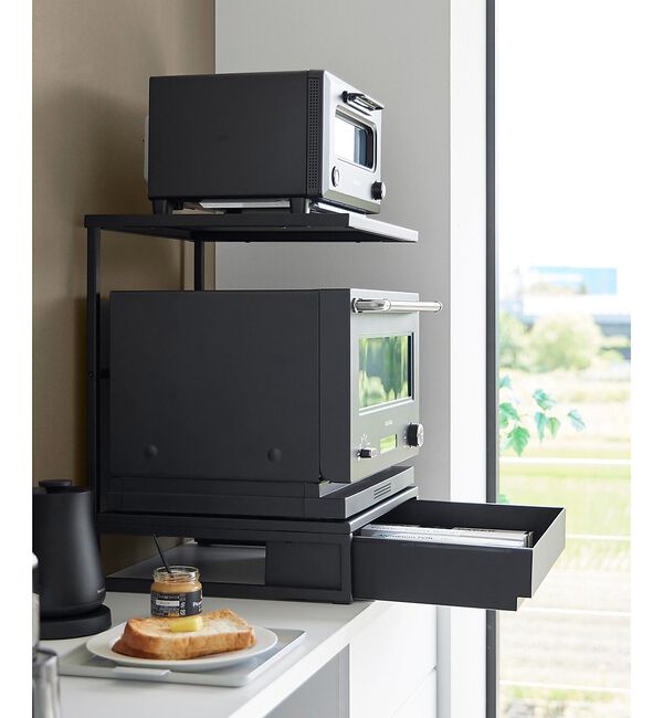 collex「【tower】引き出し付きキッチン家電下ラック 2段 キッチン収納 省スペース」|食器・キッチングッズ|