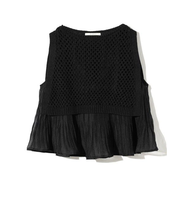 MIDIUMISOLID「MIDIUMISOLID for Ladies メッシュニットプリーツベスト」|ベスト・ジレ|
