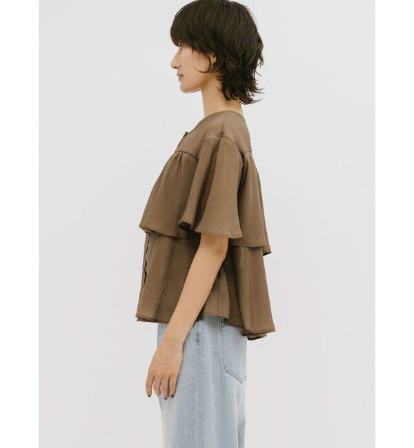 MIDIUMISOLID「MIDIUMISOLID for Ladies シアーティアードブラウス」|シャツ・ブラウス|