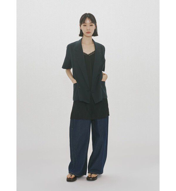 MIDIUMISOLID「MIDIUMISOLID for Ladies ハーフスリーブジャケット」|テーラードジャケット|