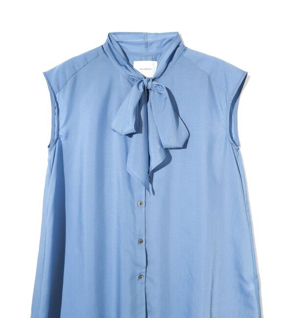 MIDIUMISOLID「MIDIUMISOLID for Ladies リボンタイノースリーブブラウス」|シャツ・ブラウス|