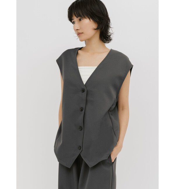 MIDIUMISOLID「MIDIUMISOLID for Ladies コクーンフォームベスト」|ベスト・ジレ|