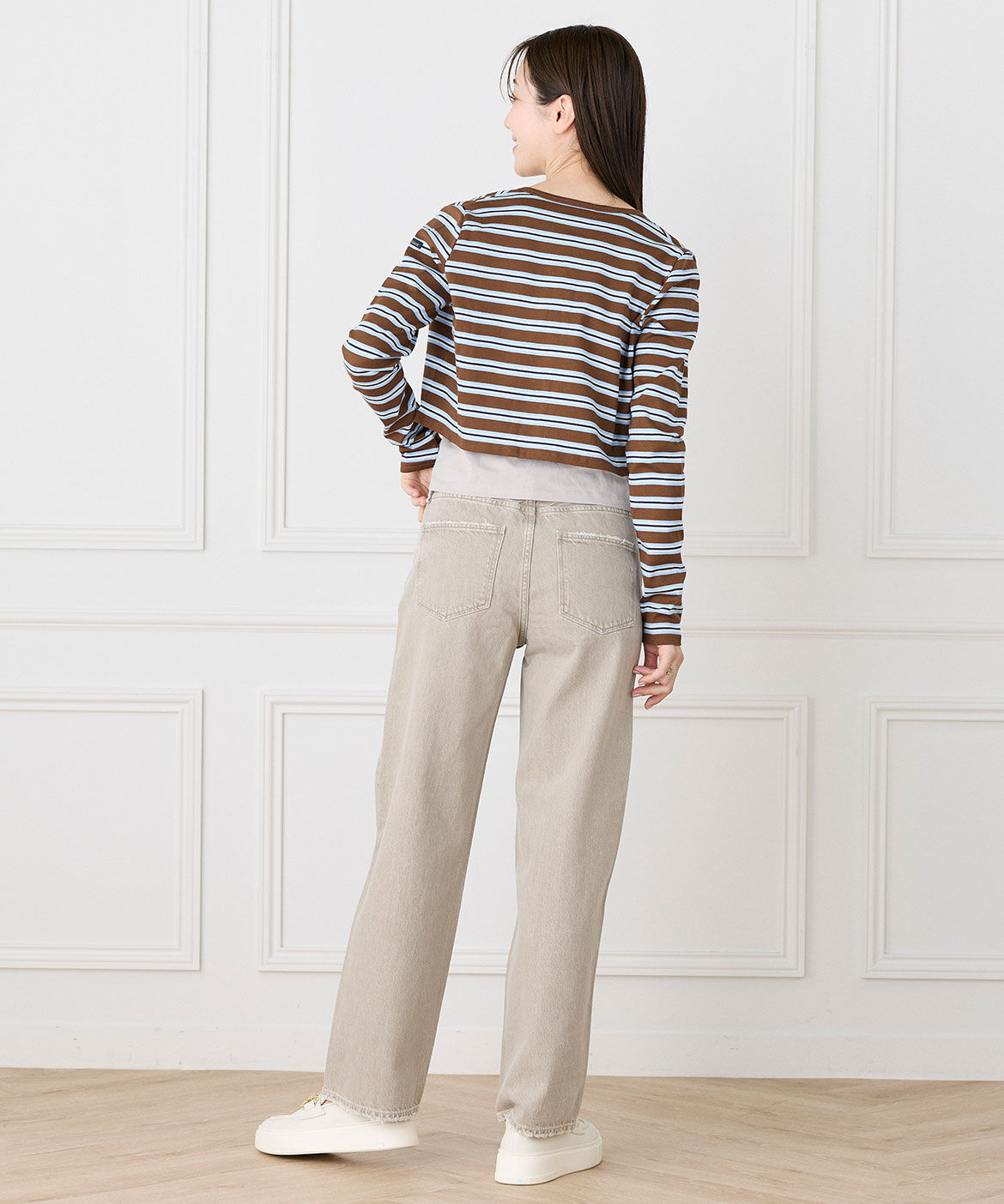 INED「ルミノア ボーダーショートカーディガン　SHORT CARDIGAN《Le minor》」|Tシャツ・カットソー|