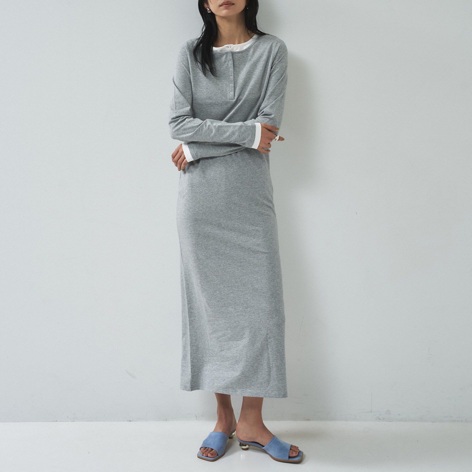 GALLEST「【一部店舗限定】バイカラーヘンリーネックワンピース」|ワンピース|ライトグレー(511