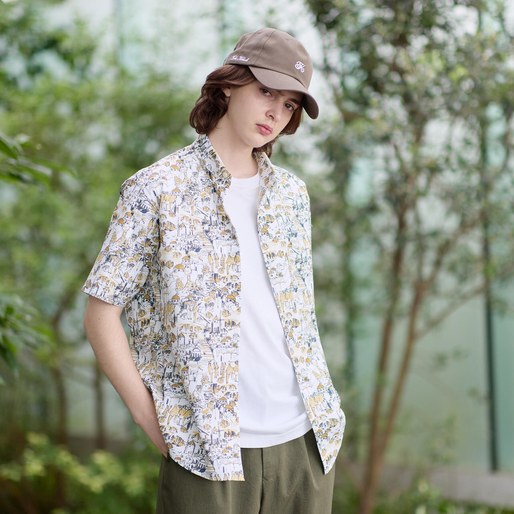 TAKEO KIKUCHI「【日本製】JFP DotAir（R）リゾートプリント半袖シャツ」|シャツ・ブラウス|