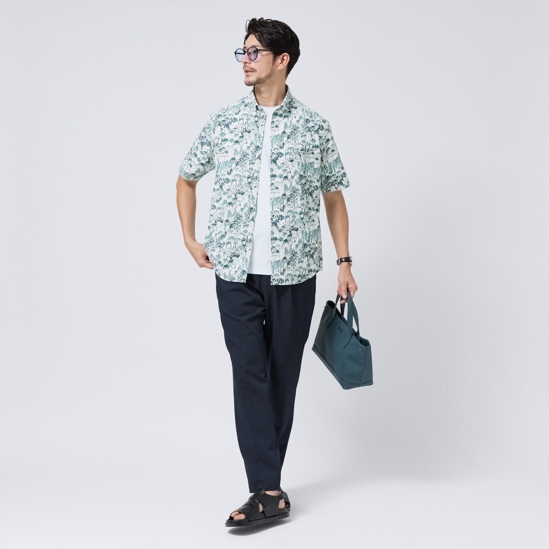 TAKEO KIKUCHI「【日本製】JFP DotAir（R）リゾートプリント半袖シャツ」|シャツ・ブラウス|