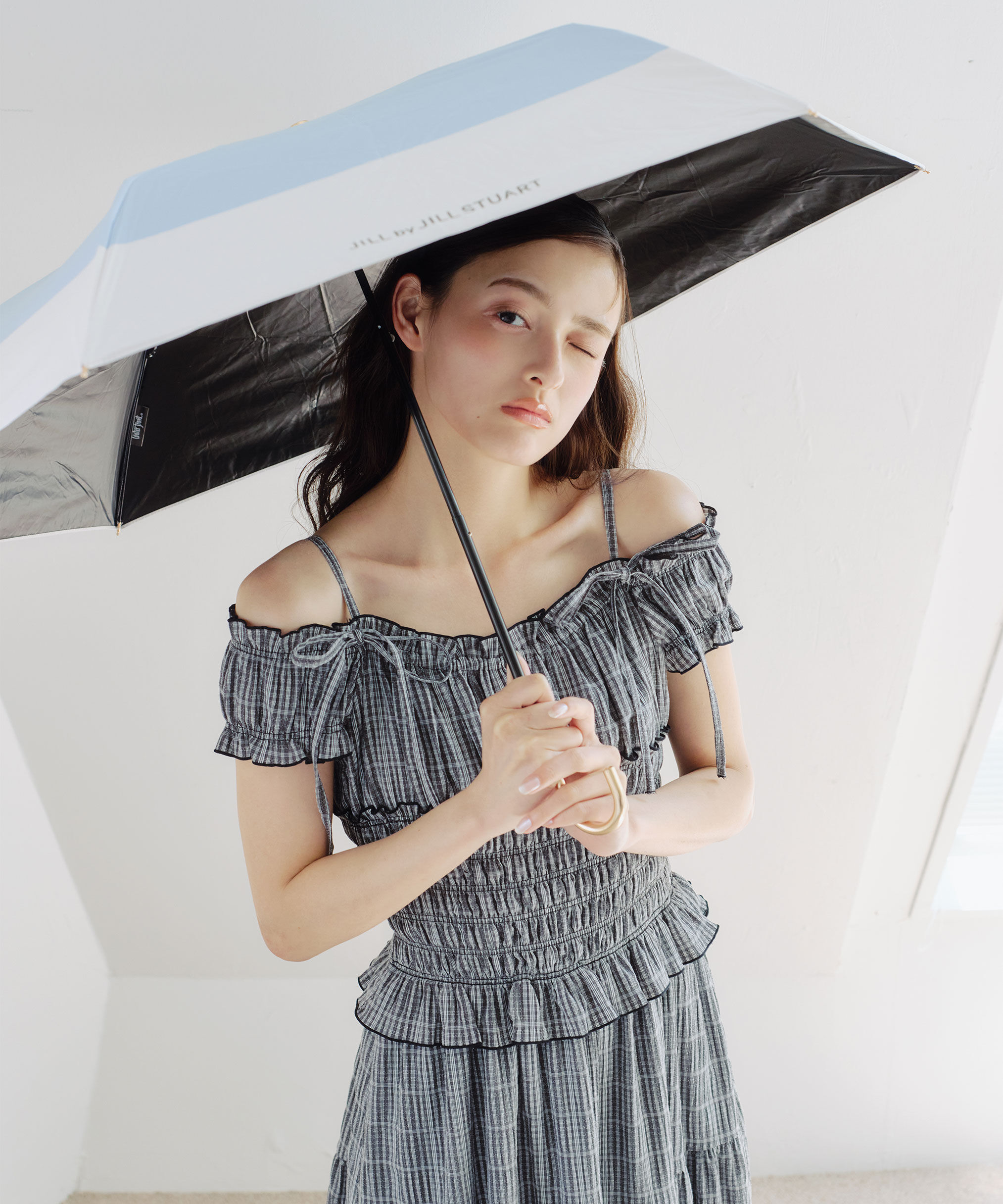  「スレンダーハンドル晴雨兼用折りたたみ日傘」|傘|