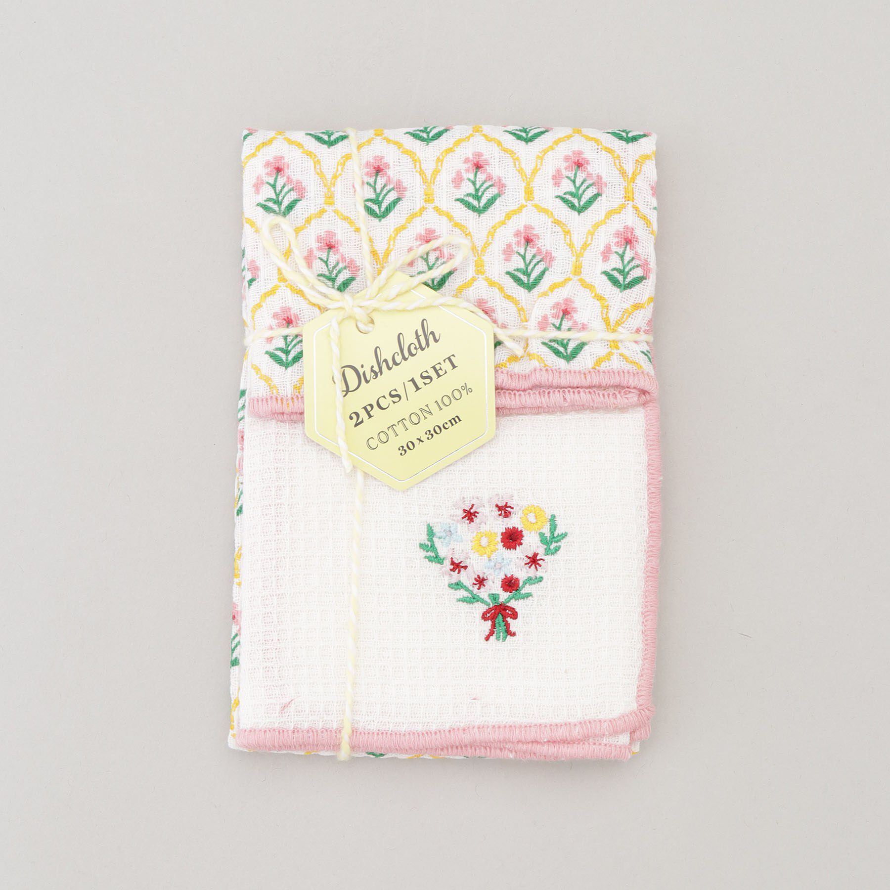 212 KITCHEN STORE「ディッシュクロス2P ピンクブーケ LPK」|食器・キッチングッズ|