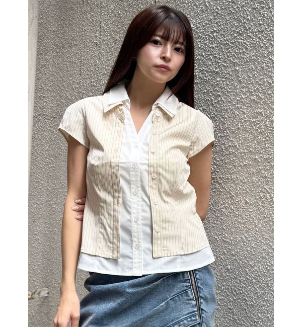 MURUA「レイヤードキャップスリーブシャツ」|シャツ・ブラウス|