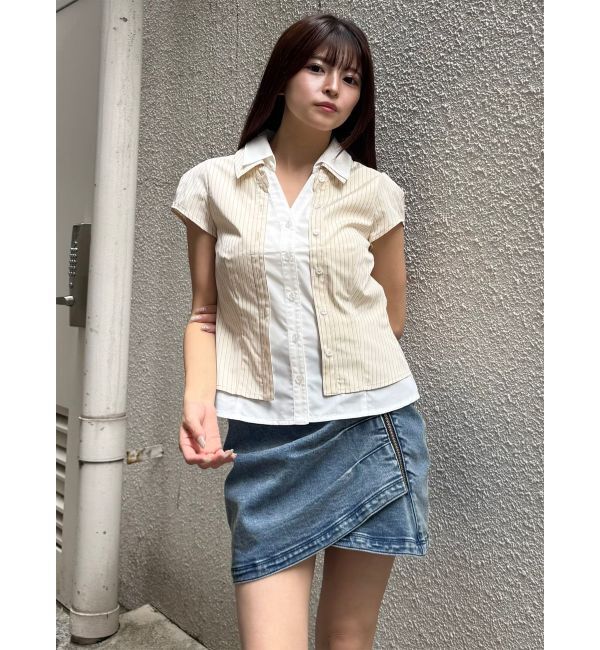 MURUA「レイヤードキャップスリーブシャツ」|シャツ・ブラウス|