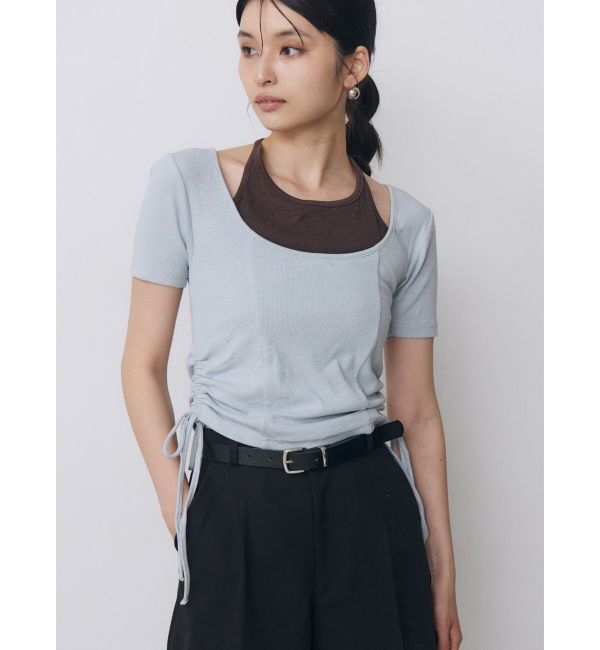 MURUA「ホルターネックシャーリングトップス」|Tシャツ・カットソー|ブルー
