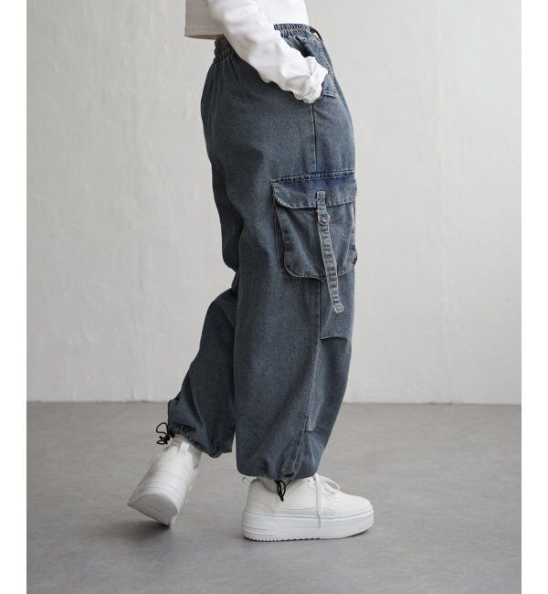 VENCE share style「フラップポケ付きカーゴパンツ」|デニム|