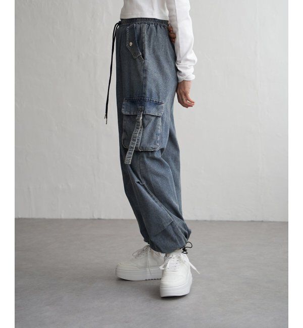 VENCE share style「フラップポケ付きカーゴパンツ」|デニム|