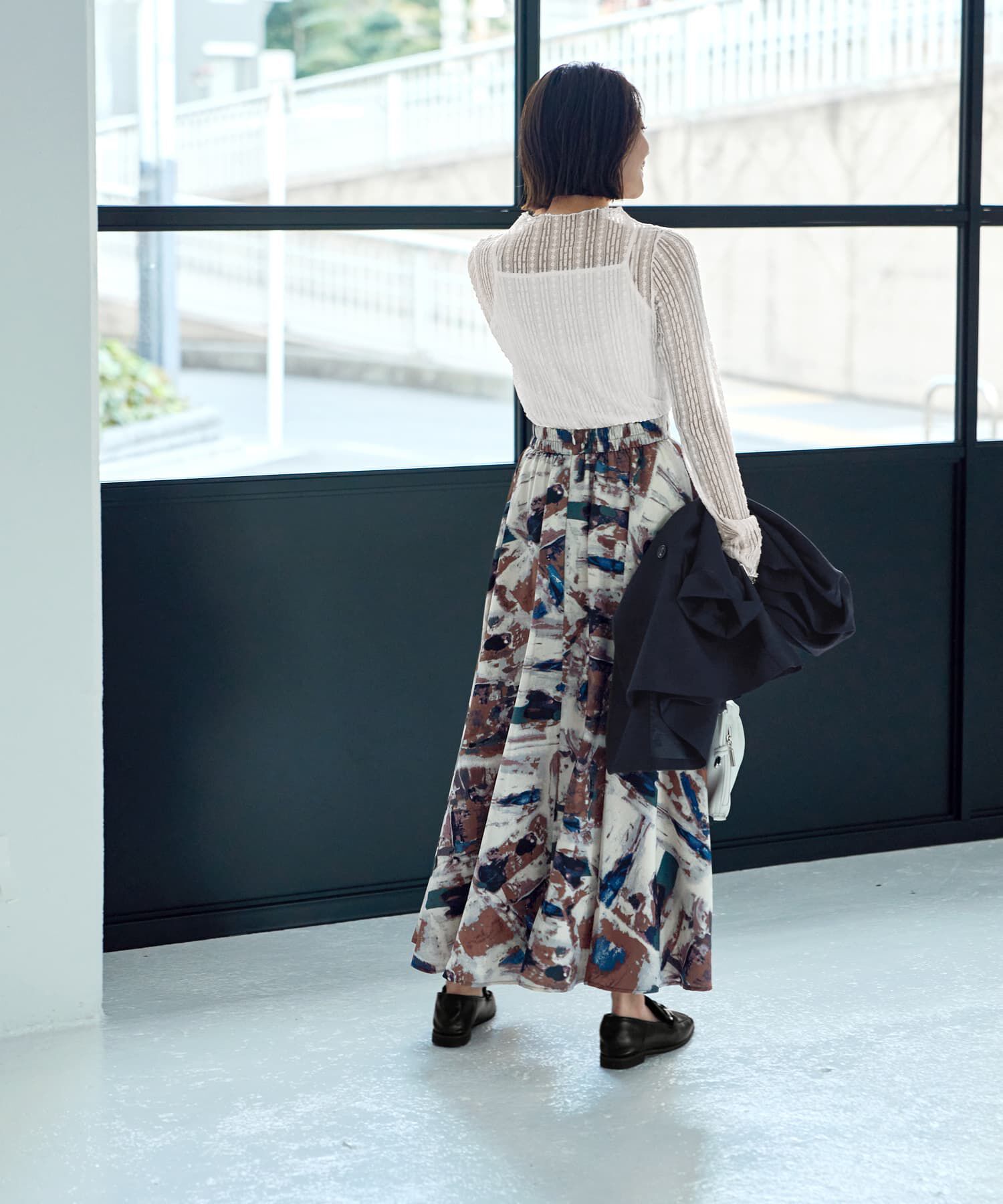 STYLE DELI「アート柄ロングサーキュラースカート」|スカート|