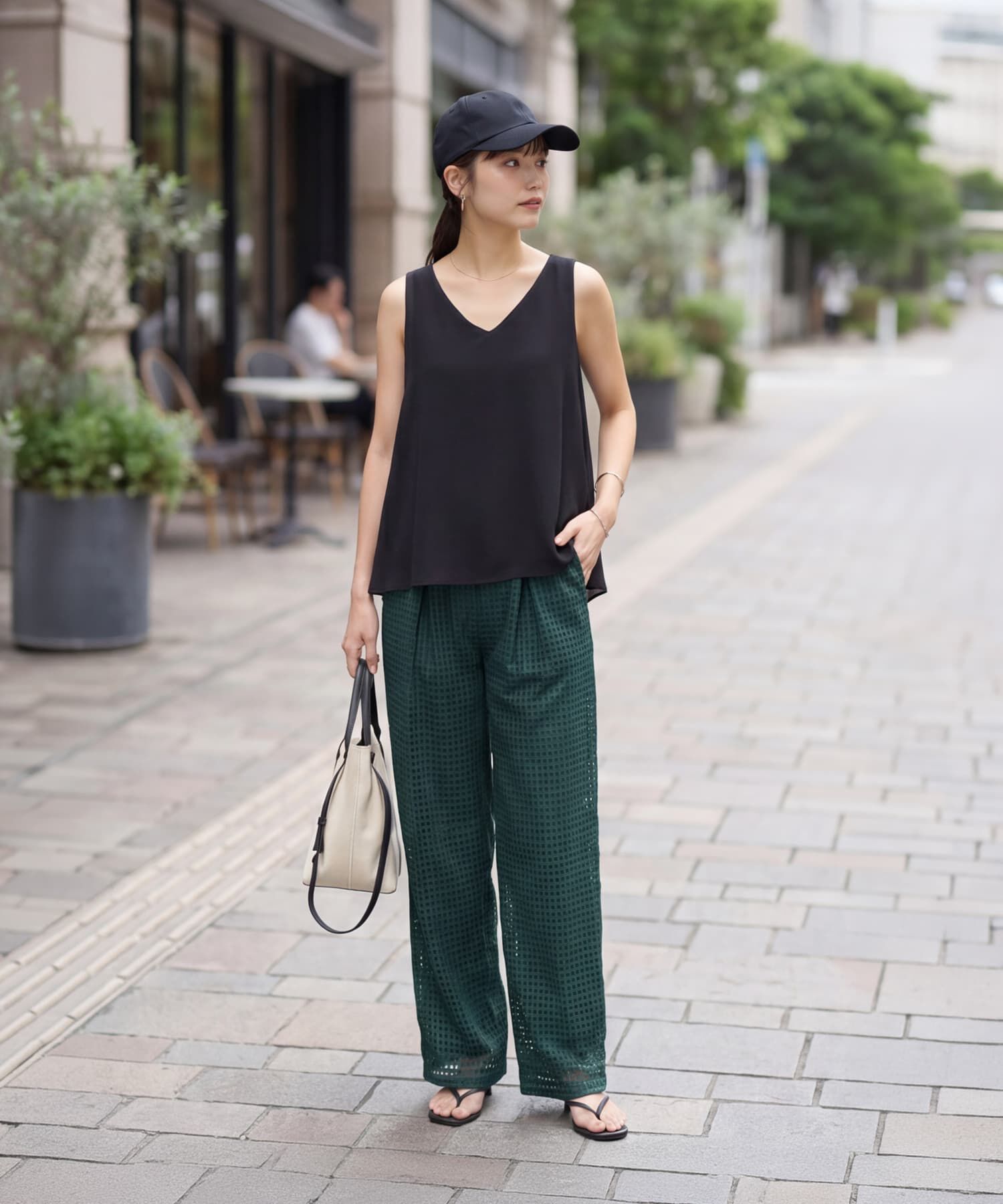 STYLE DELI「V開きノースリーブブラウス」|ベスト・ジレ|