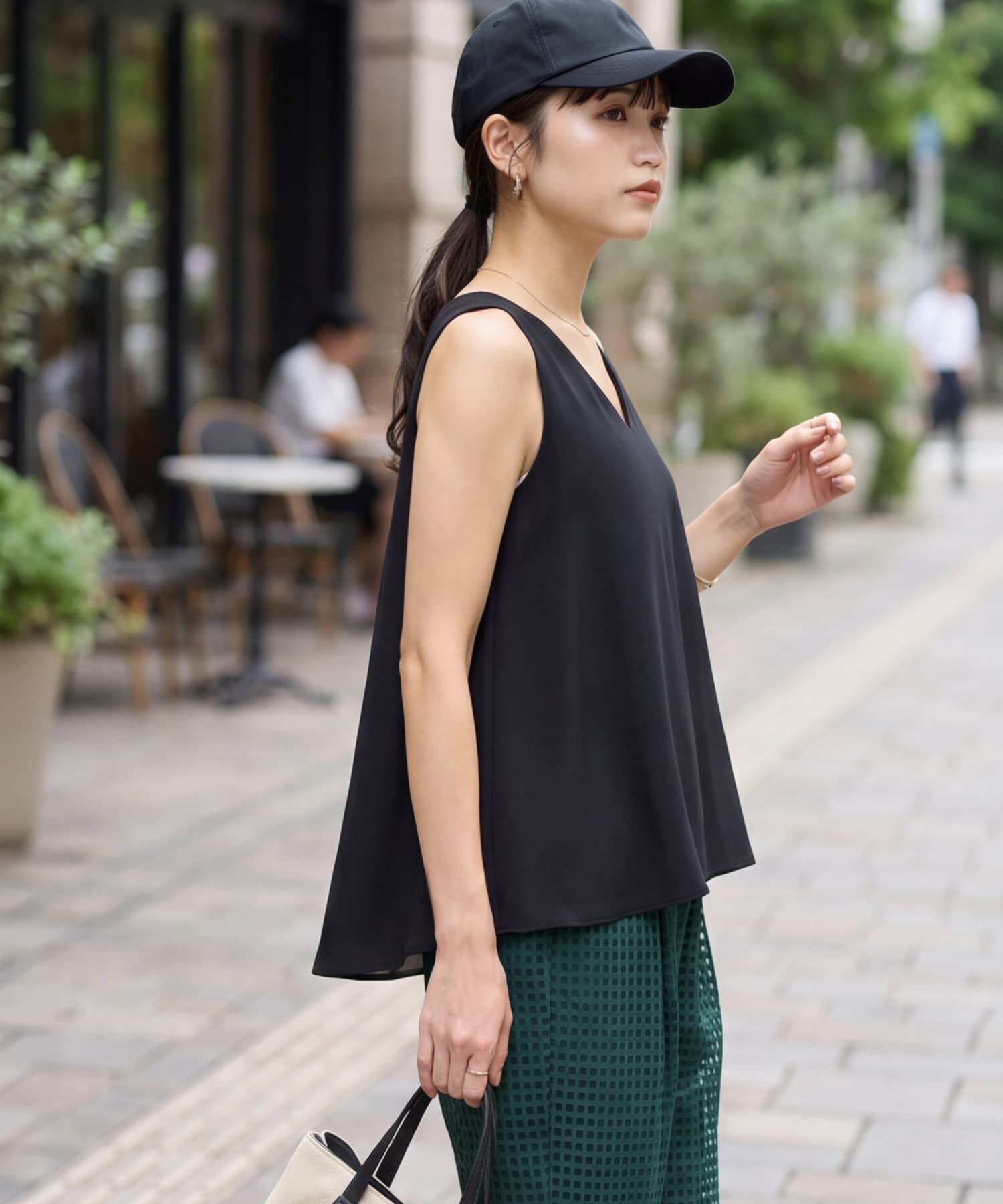 STYLE DELI「V開きノースリーブブラウス」|ベスト・ジレ|