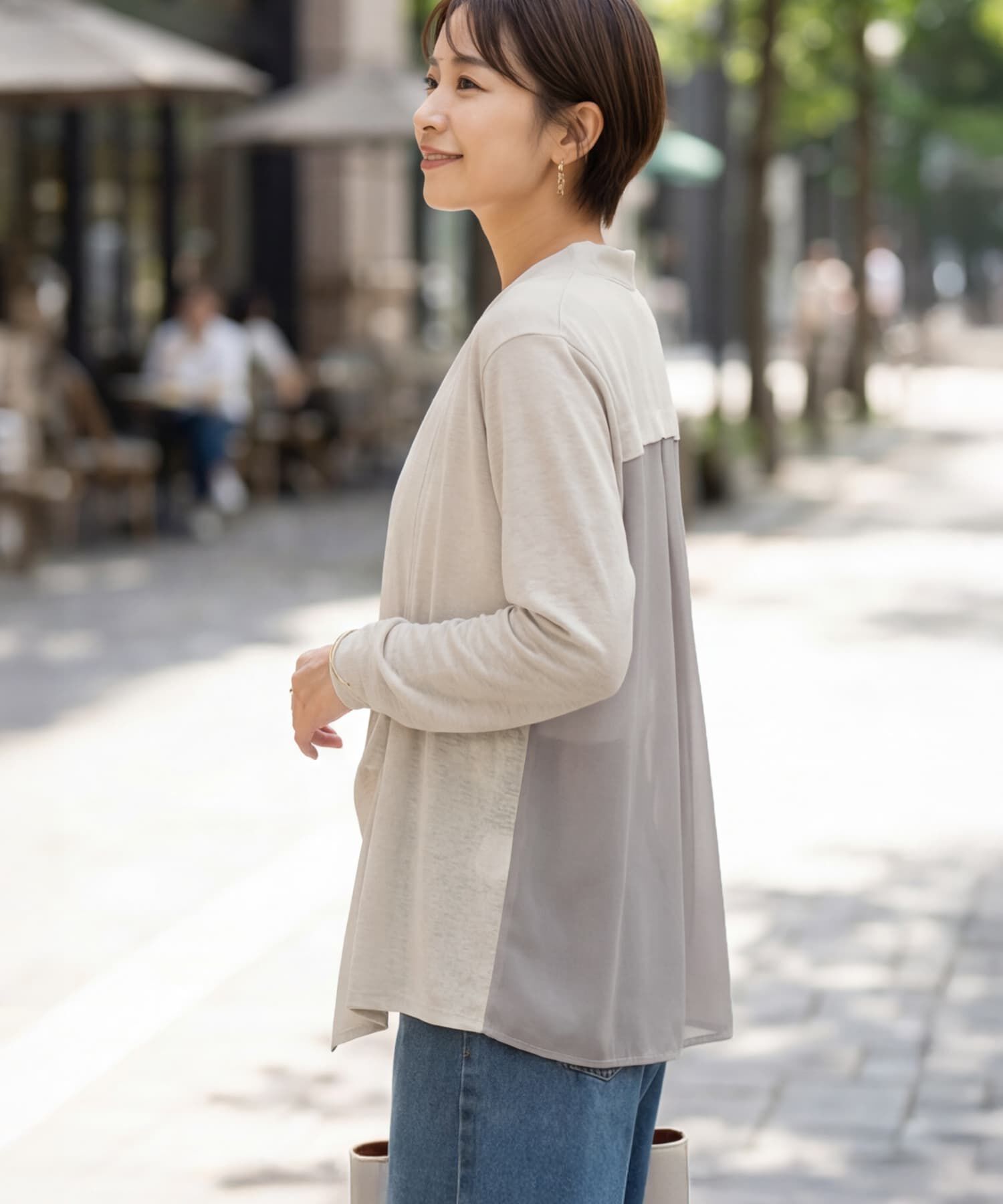 STYLE DELI「【selection】さらさら超え背面シフォンカーディガン」|カーディガン|