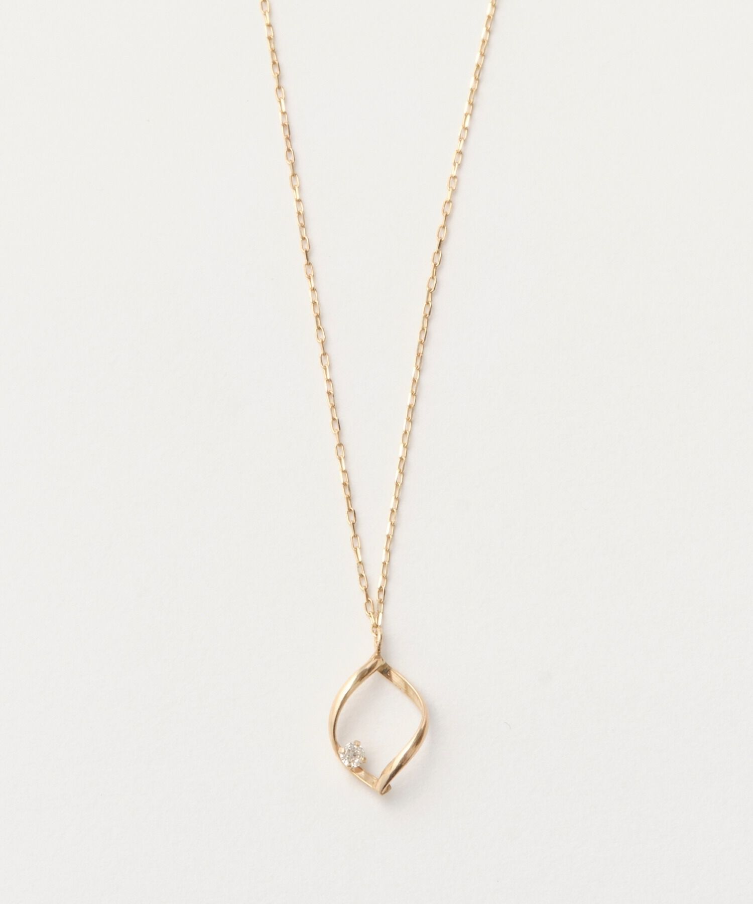 Phoebe「【K10】リーフィーダイヤモンドネックレス/BOX付き/全長:40cm」|ネックレス|