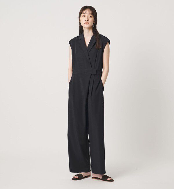 UNITED ARROWS「ツイル オールインワン ‐ストレッチ 防シワ 接触冷感‐」|オールインワン|NAVY