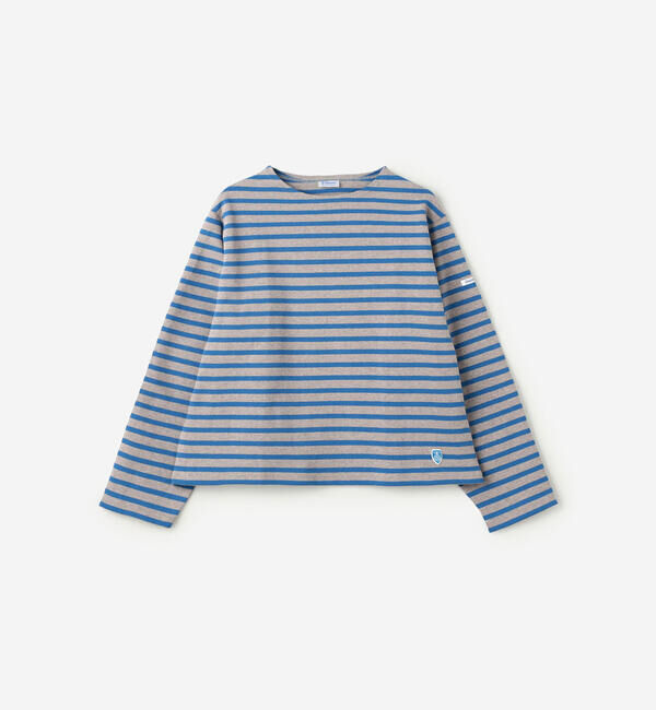 ORCIVAL「ORCIVAL | コットンロード クルーネック ワイドフレンチバスクTシャツ WOMEN」|Tシャツ・カットソー|BLUE系2