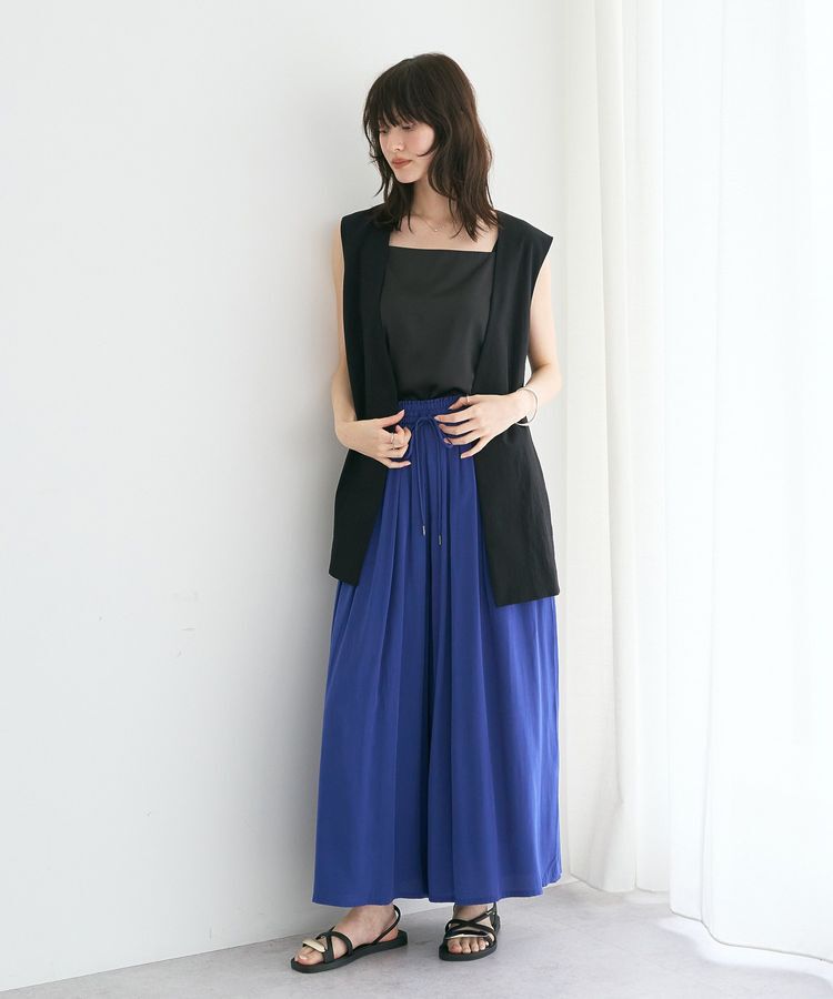 YECCA VECCA「【接触冷感/セットアップ可能】シルキータックワイドパンツ」|その他|