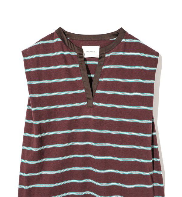 MIDIUMISOLID「MIDIUMISOLID for Ladies マルチボーダーノースリーブワンピース」|ワンピース|