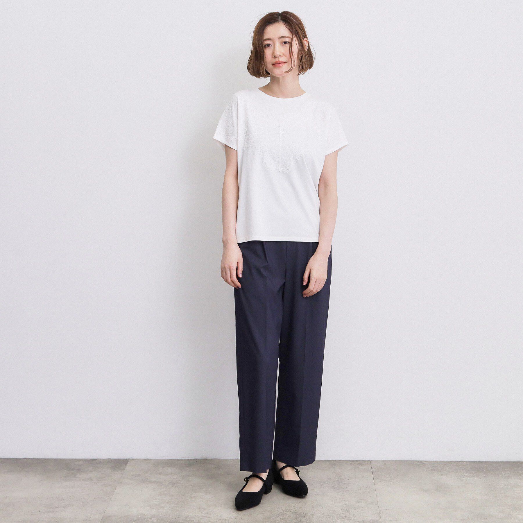 grove「【持続冷感】ひんやりポンチシリーズ／フロントレースドルマンカットソー」|Tシャツ・カットソー|