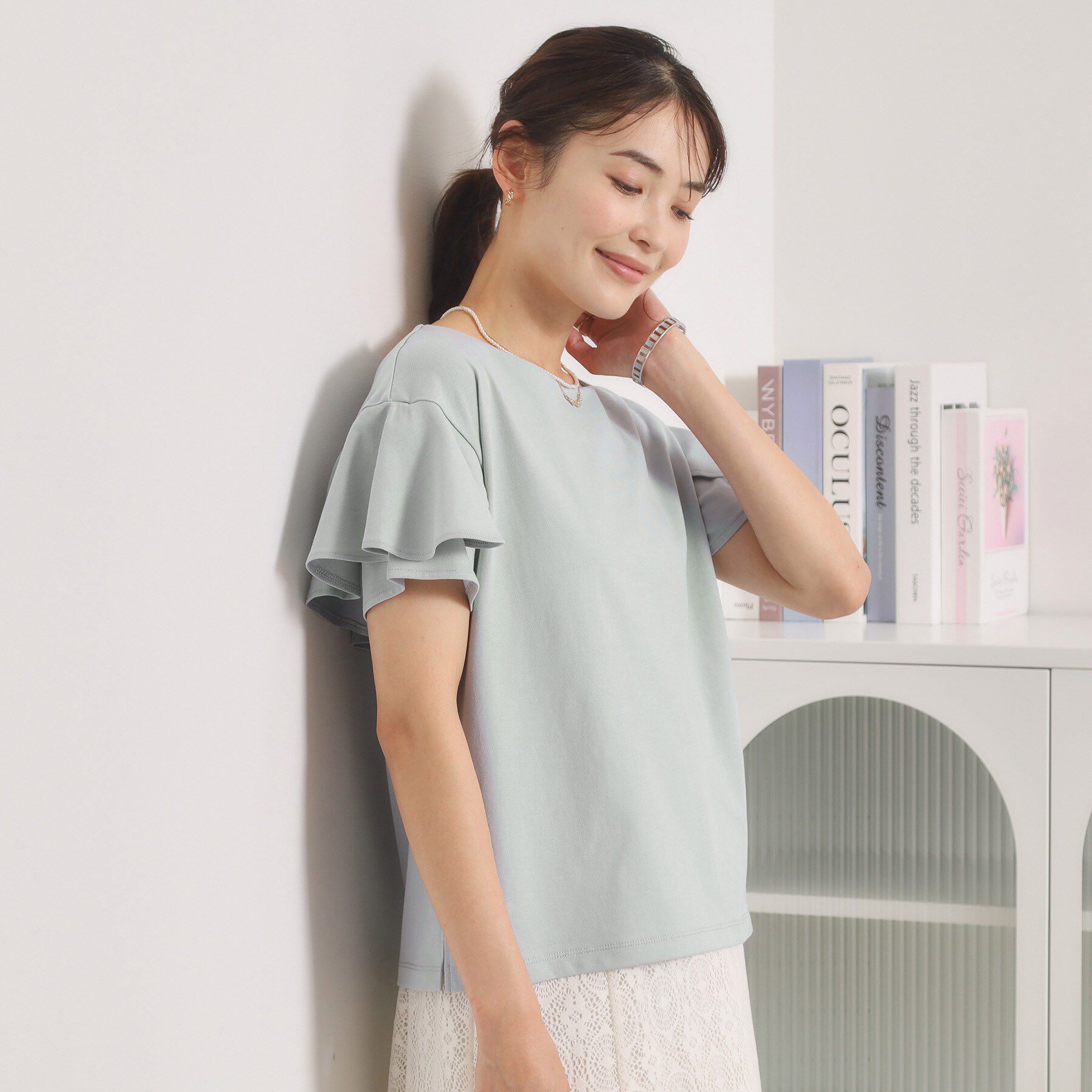 ITS&rsquo;DEMO「【冷感／遮熱】バックフリルTシャツ」|Tシャツ・カットソー|
