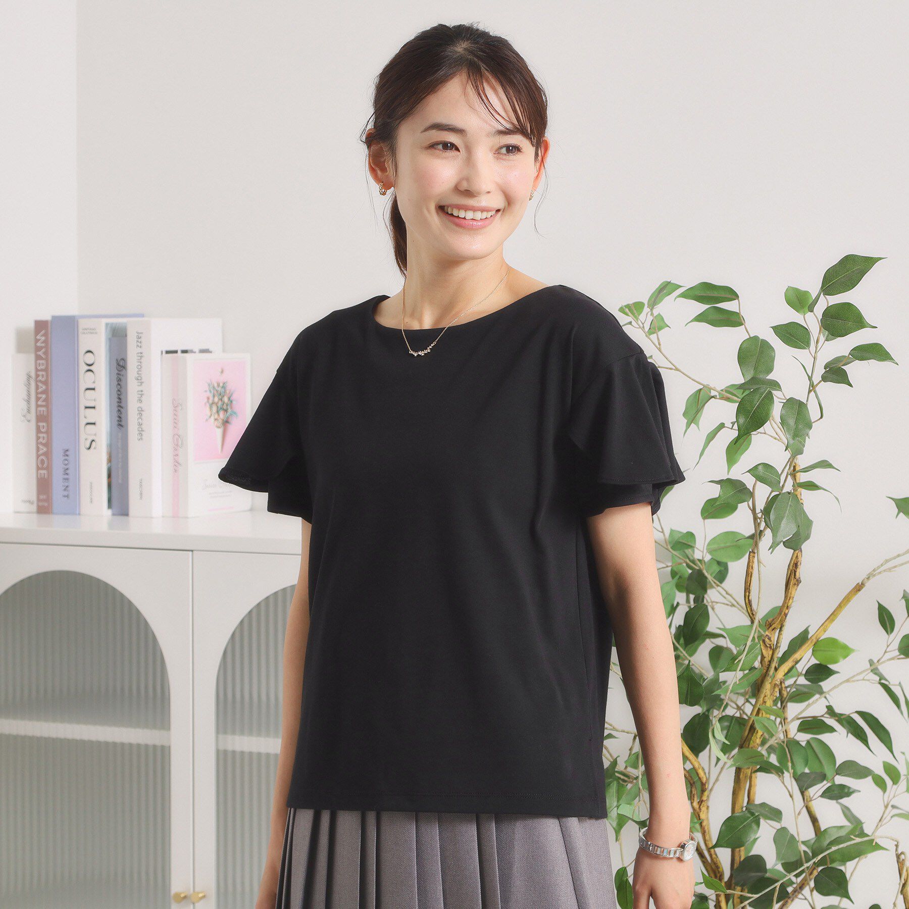 ITS&rsquo;DEMO「【冷感／遮熱】バックフリルTシャツ」|Tシャツ・カットソー|