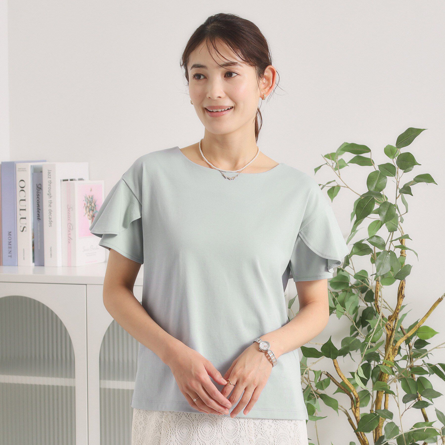 ITS&rsquo;DEMO「【冷感／遮熱】バックフリルTシャツ」|Tシャツ・カットソー|