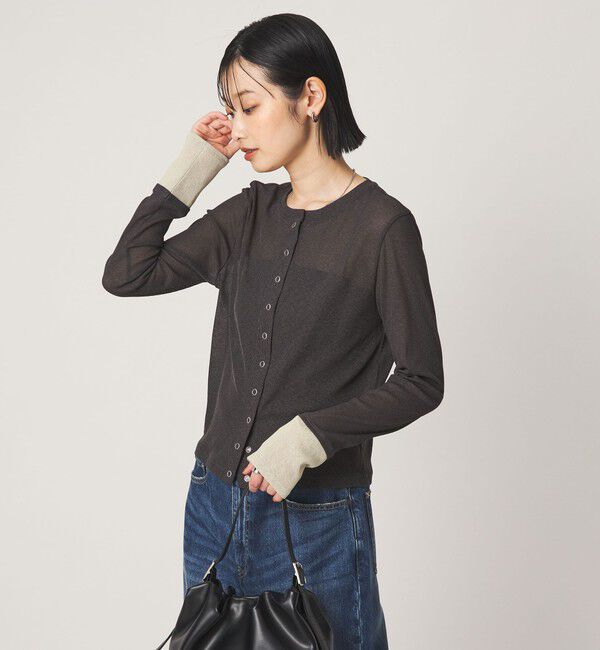 UNITED ARROWS green label relaxing「シアー メランジ カーディガン」|カーディガン|MD.GRAY