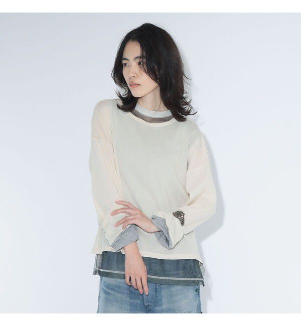 BEAMSBOY「maturely / チュール リバーシブル カフ ロングスリーブ」|Tシャツ・カットソー|IVORY