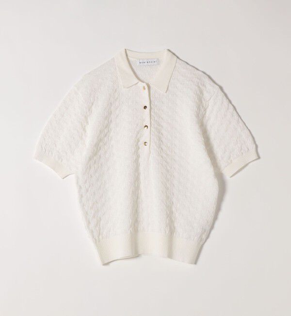 quaranciel「《追加予約》quaranciel:〈手洗い可能〉透かし編み ポロ ニット プルオーバー」|ニット・セーター|